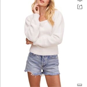 Astr the Label Fuzzy Ivory Long Sleeve Sweater Size Small